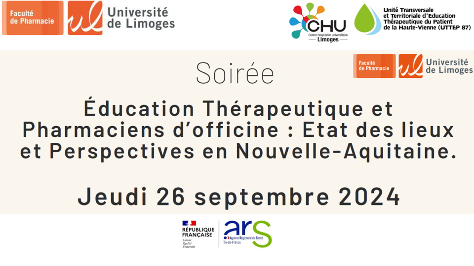 Education Thérapeutique et Pharmaciens d’officine : Etats des lieux et Perspectives en Nouvelle-Aquitaine 