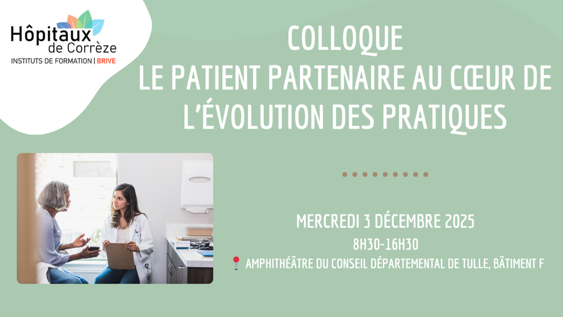 Colloque : Le patient partenaire au cœur de l’évolution des pratiques - 3 décembre 2025 à Tulle