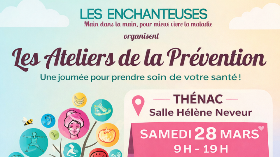 Ateliers de prévention pour mieux vivre avec la maladie - 28 mars 2026, Thénac (17)