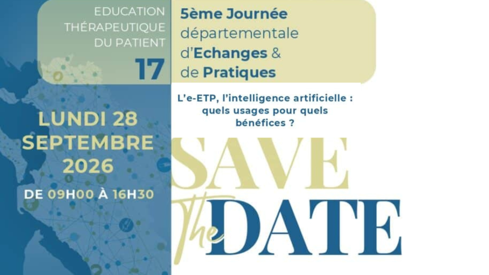 5ème Journée Départementale d’Echanges et de Pratiques en ETP de la Charente-Maritime, 28 septembre 2026 à Rochefort