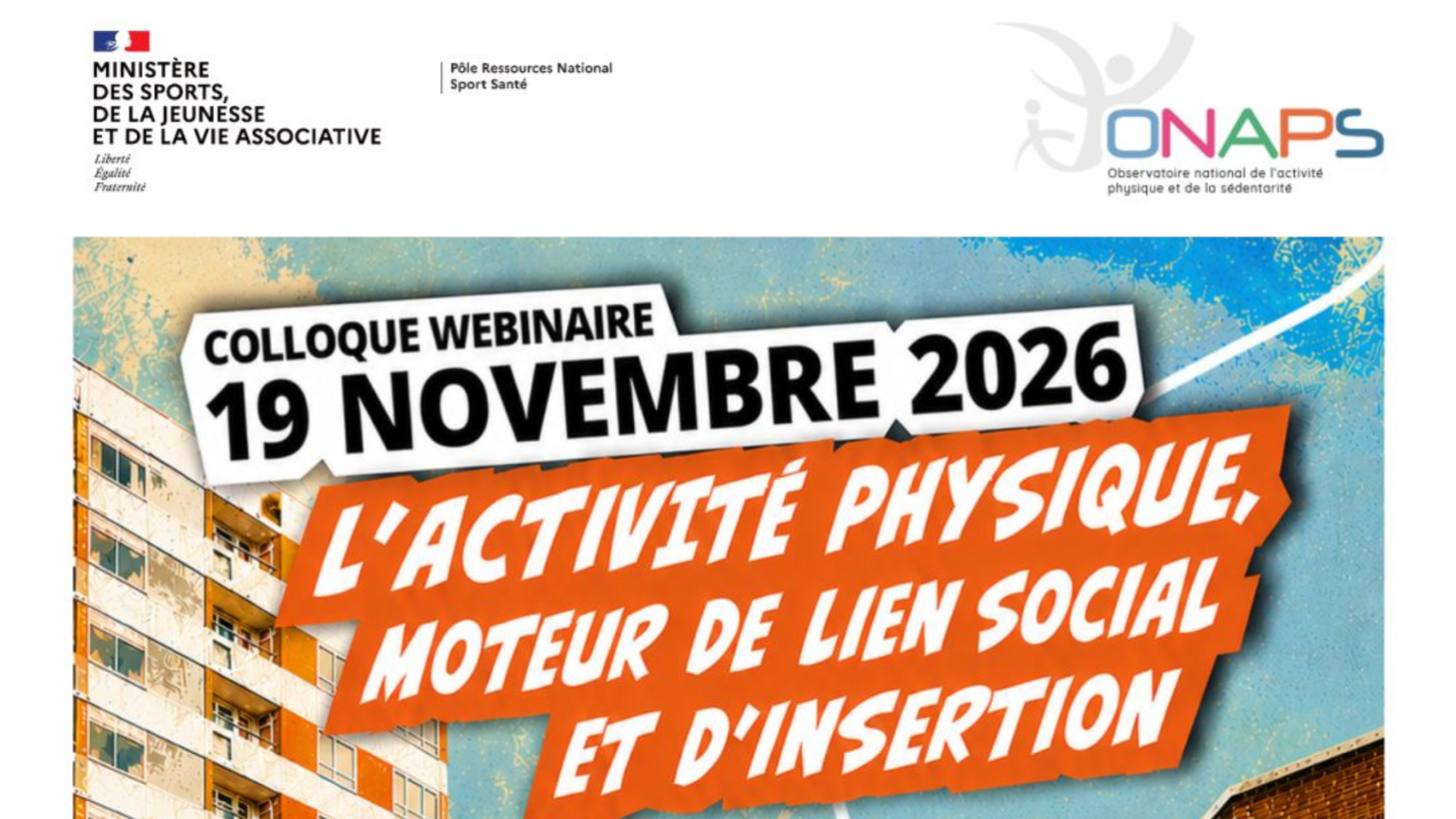 Colloque annuel national “L'activité physique, moteur de lien social et d'insertion”